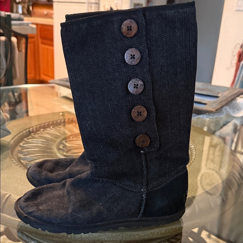 UGG Black Button-Up Boots